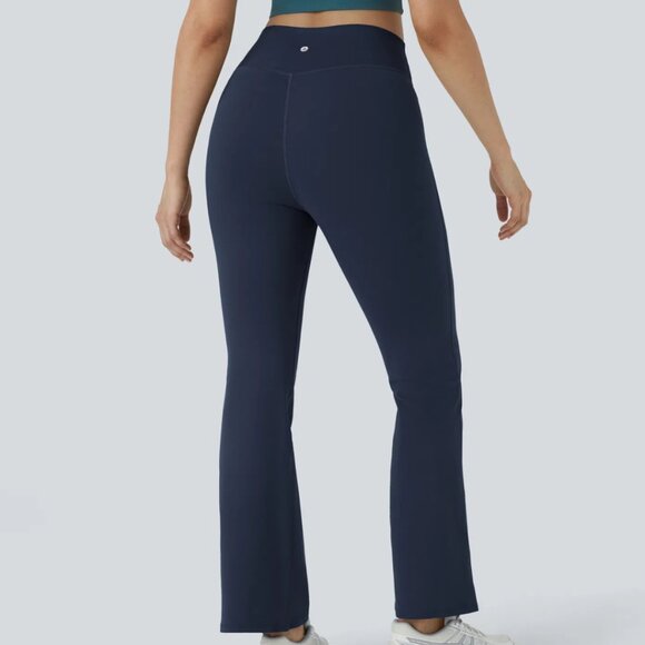 HALARA High Waist Crossover Flare Leggings Navy Extra Large (16) NWOT - Picture 3 of 12